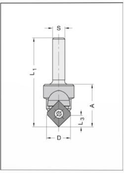 Wendeplatten-Ziernutfräser 15.9x7.5x57.5x8 x 30 22193-5-15900-R